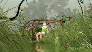 Mainit na sex! Libog magandang fairy at gnome sa nayon